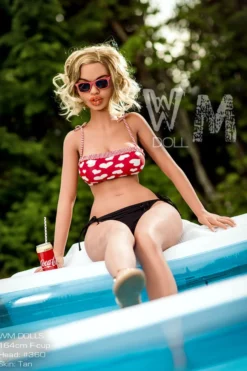 Alternative view of 164 cm (5 ft 5) F-cup Blonde Tan Skin TPE Sex Doll #360
