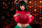 realistic-sex-torso-H60-hazel-wearing-red-top-green-skirt