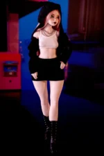 mini-sex-doll-Hilary-wearing-clothes-front-view-display