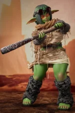 ULW SiF120 Barza Goblin Sex Doll – Front View Gripping Spiked Bat Weapon with Both Hands | CLM ULW