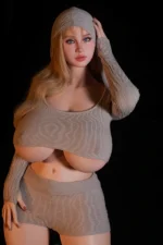 Silicone-sex-doll-Miko-touching-head-with-right-hand