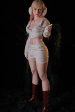 Sex-doll-Imani-raising-right-hand-seductive-pose