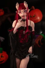 Sex-doll-Meru-pointing-at-her-tongue-with-right-hand-7