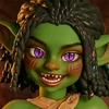 Kaela (Green) Purple Eyes
