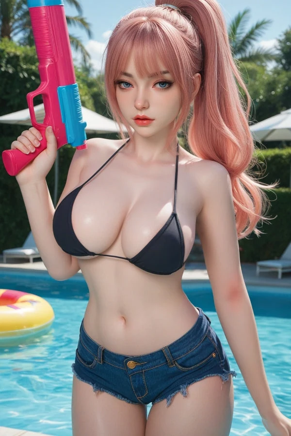164cm/5ft5 I-cup Pink Hair Silicone Sex Doll - #M5SY | SY Doll® product image 1