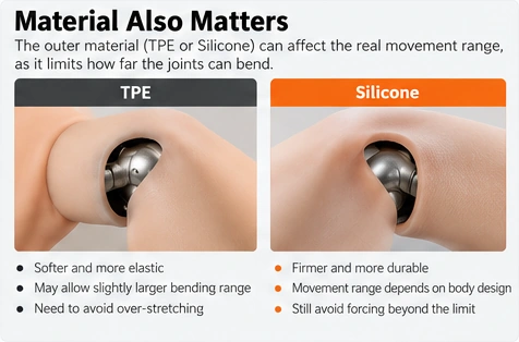 Illustration of outer material surrounding a skeleton joint.